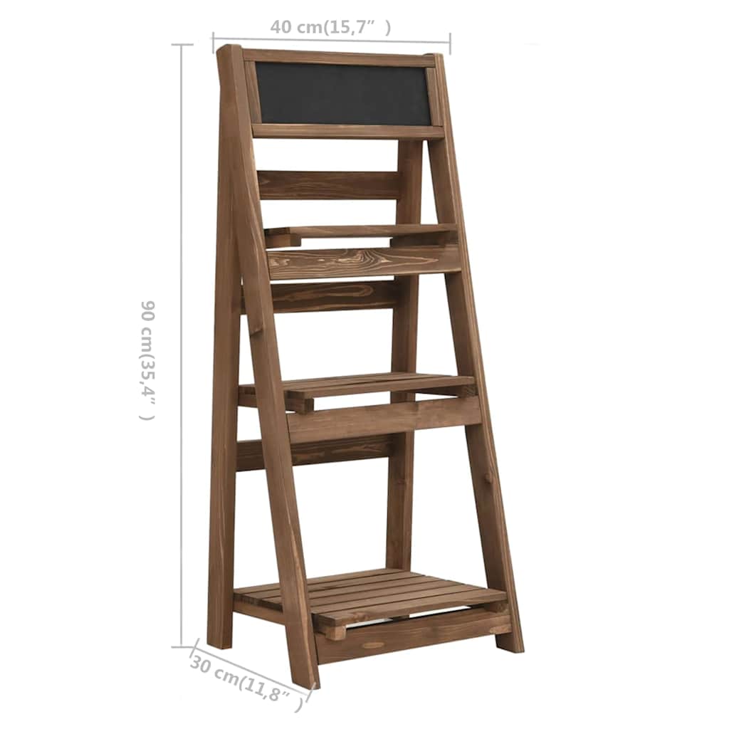 49382 vidaXL 3-Tier Plant Stand with Blackboard 40x30x90 cm Solid Fir Wood