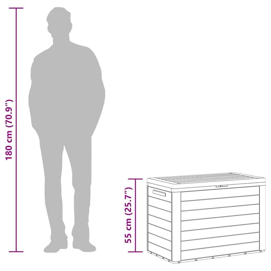 49444 vidaXL Garden Storage Box Anthracite 78x44x55 cm