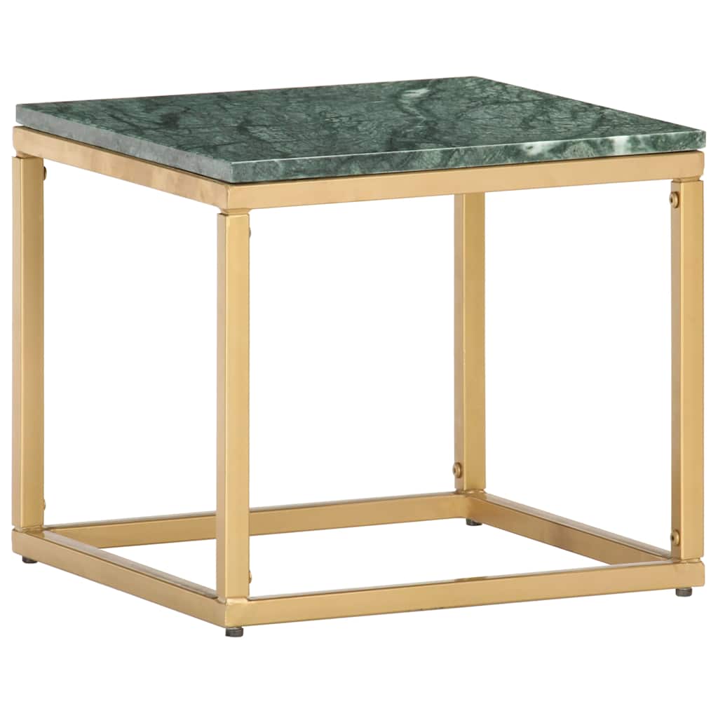286437 vidaXL Coffee Table Green 40x40x35 cm Real Stone with Marble Texture