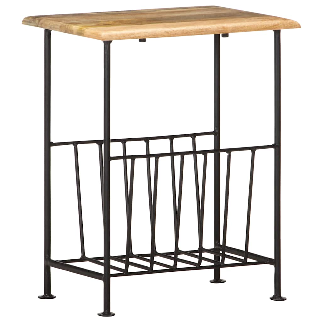 286465 vidaXL Magazine Rack 40x30x50 cm Solid Mango Wood and Steel