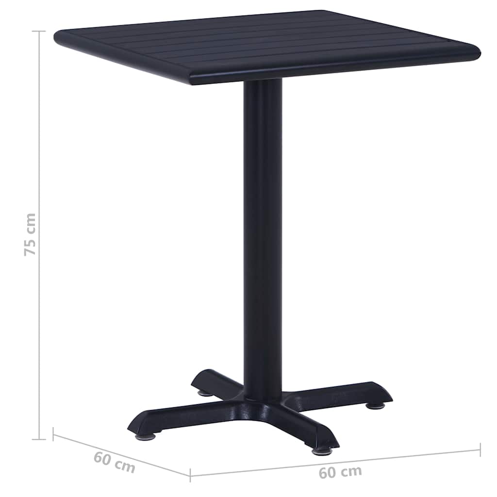 Garden Table Black 60x60x75 cm