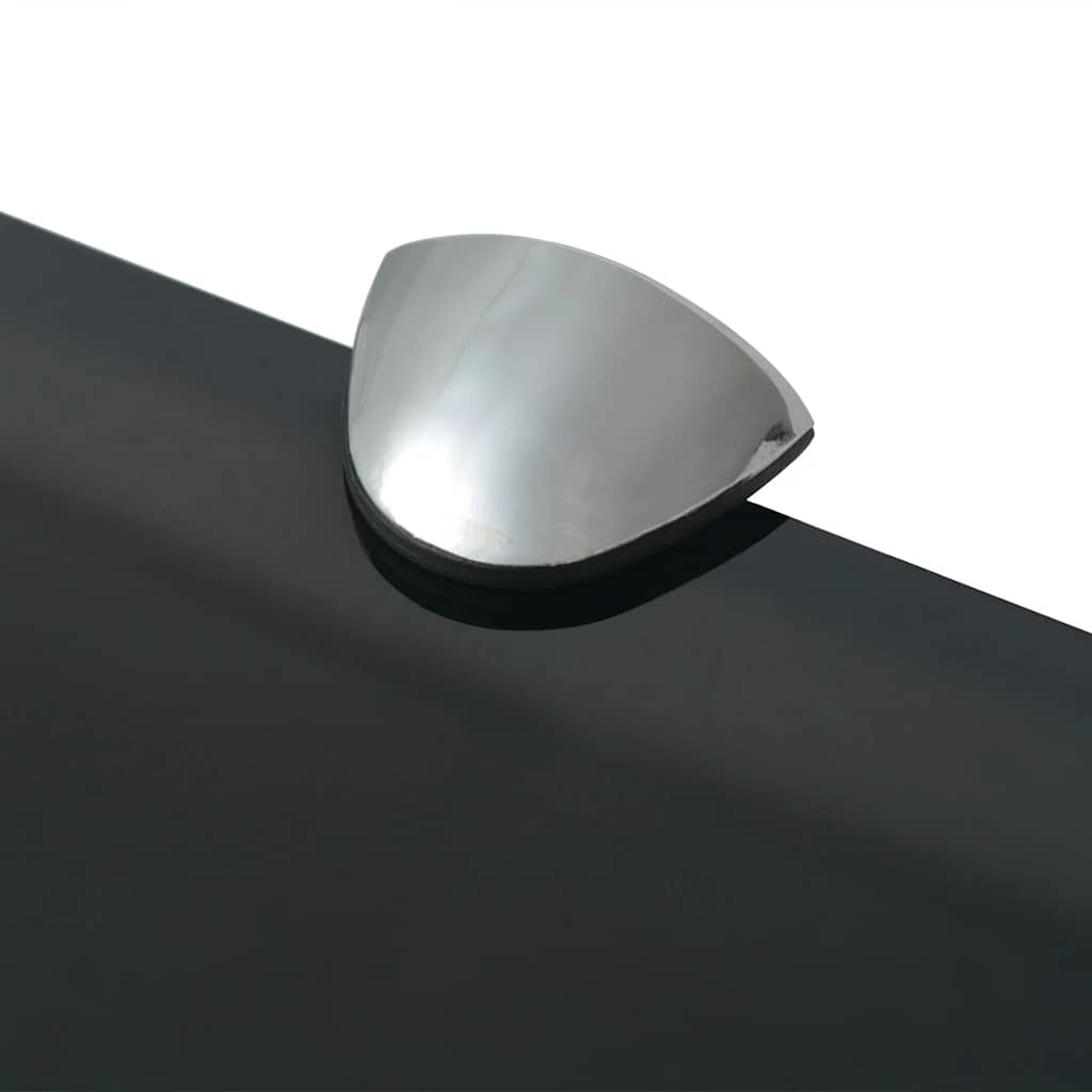 Floating Shelf | Set of 2 | Black | Tempered safety glass | Medium