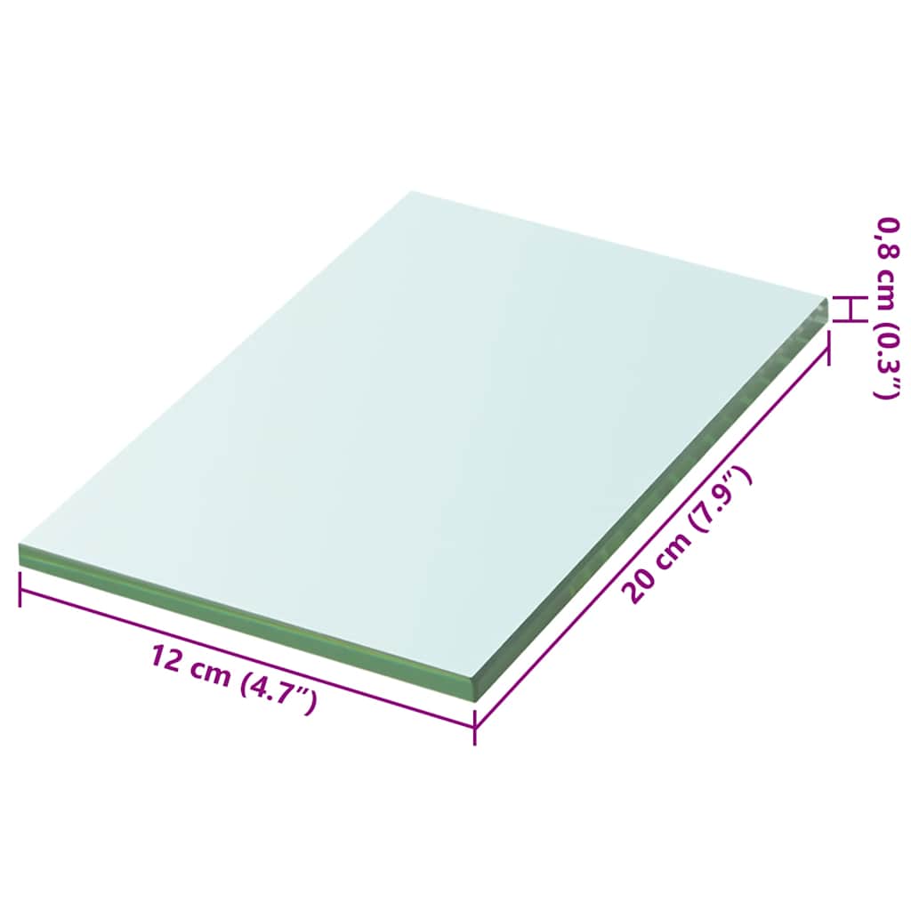 Shelves 2 pcs Panel Glass Clear 20x12 cm