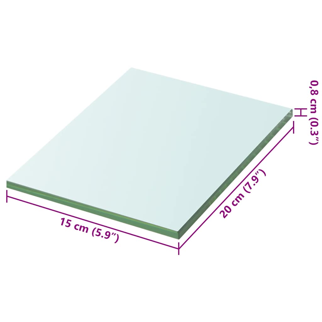 Shelves 2 pcs Panel Glass Clear 20x15 cm
