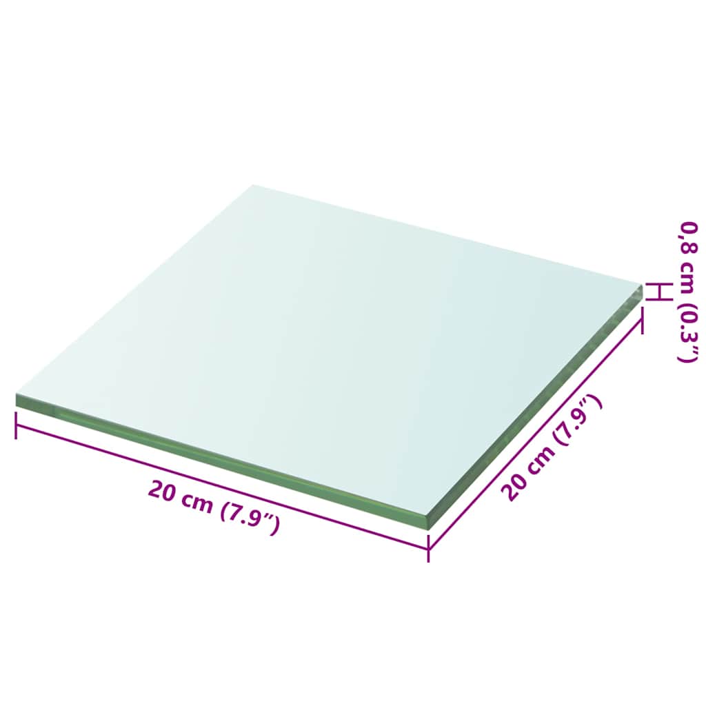 Shelves 2 pcs Panel Glass Clear 20x20 cm