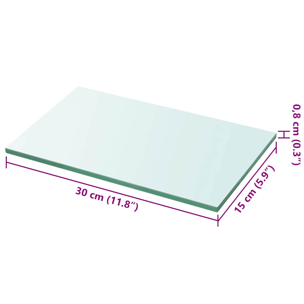 Shelves 2 pcs Panel Glass Clear 30x15 cm