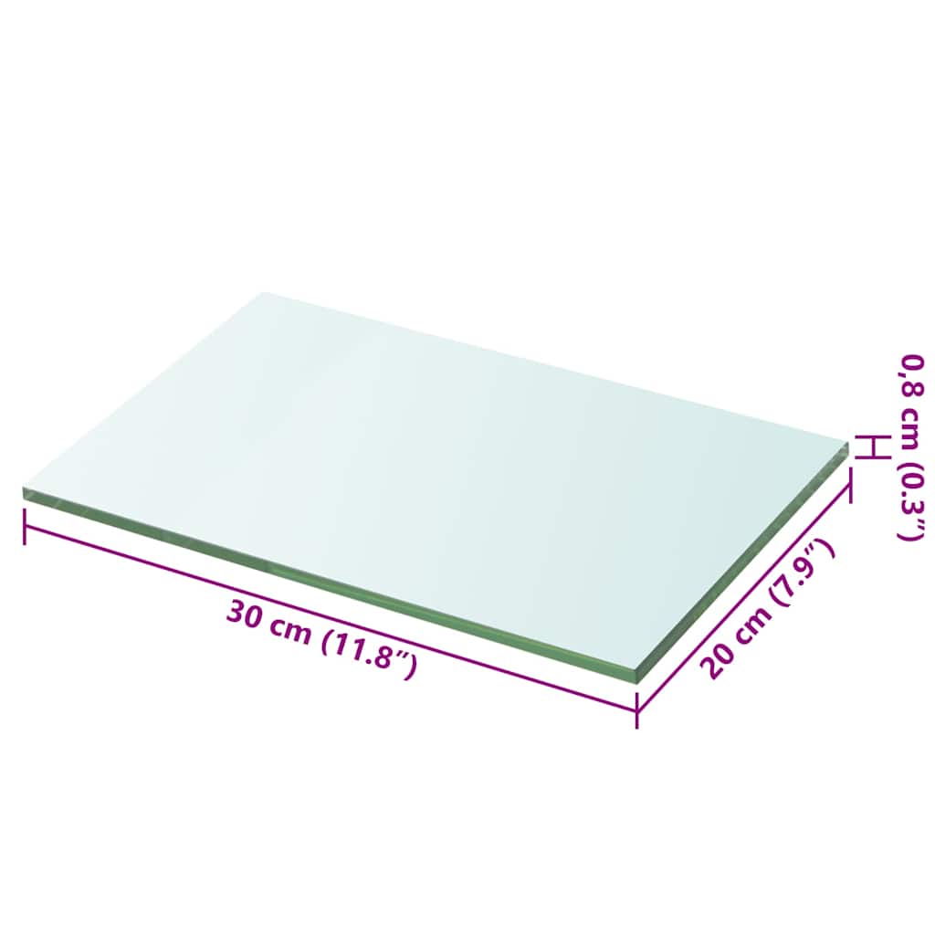Shelves 2 pcs Panel Glass Clear 30x20 cm
