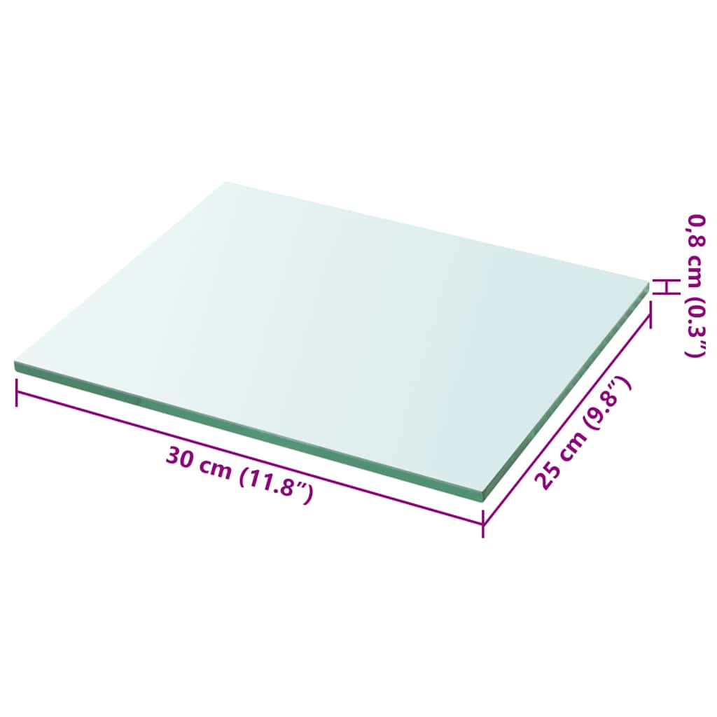 Shelves 2 pcs Panel Glass Clear 30x25 cm