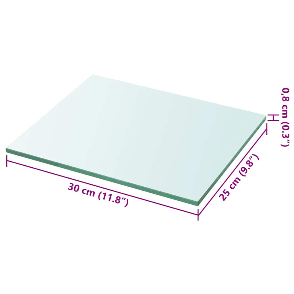 Shelves 2 pcs Panel Glass Clear 30x25 cm