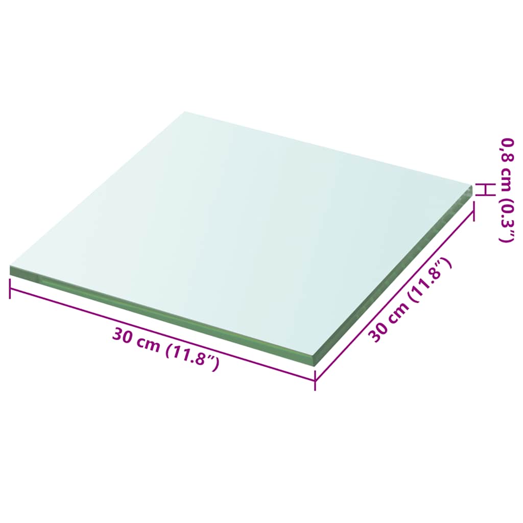 Shelves 2 pcs Panel Glass Clear 30x30 cm