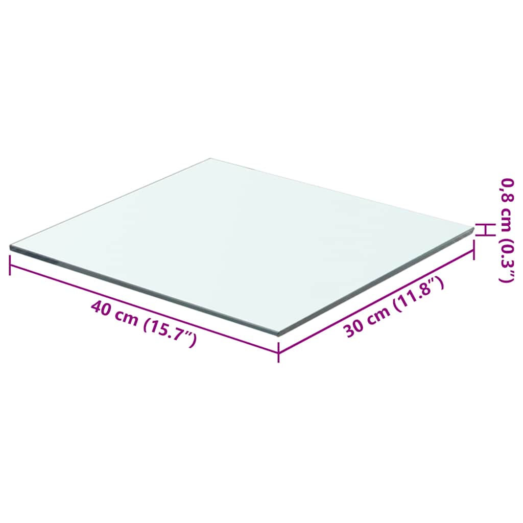 Shelves 2 pcs Panel Glass Clear 40x30 cm