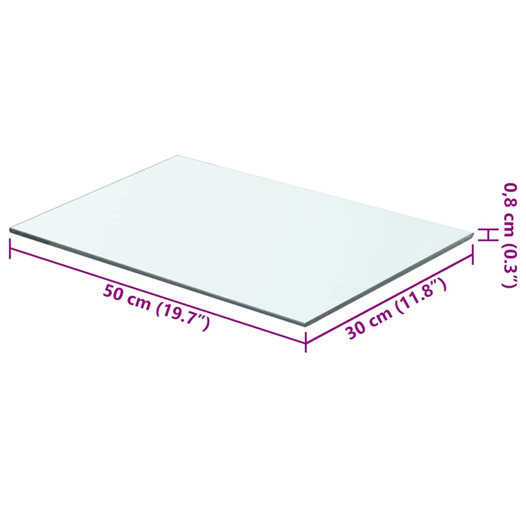 Shelves 2 pcs Panel Glass Clear 50x30 cm