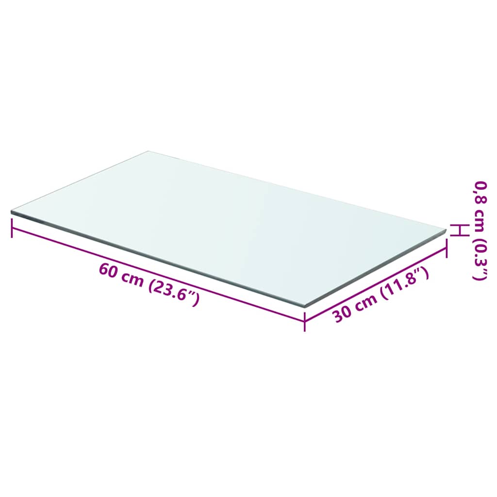 Shelves 2 pcs Panel Glass Clear 60x30 cm