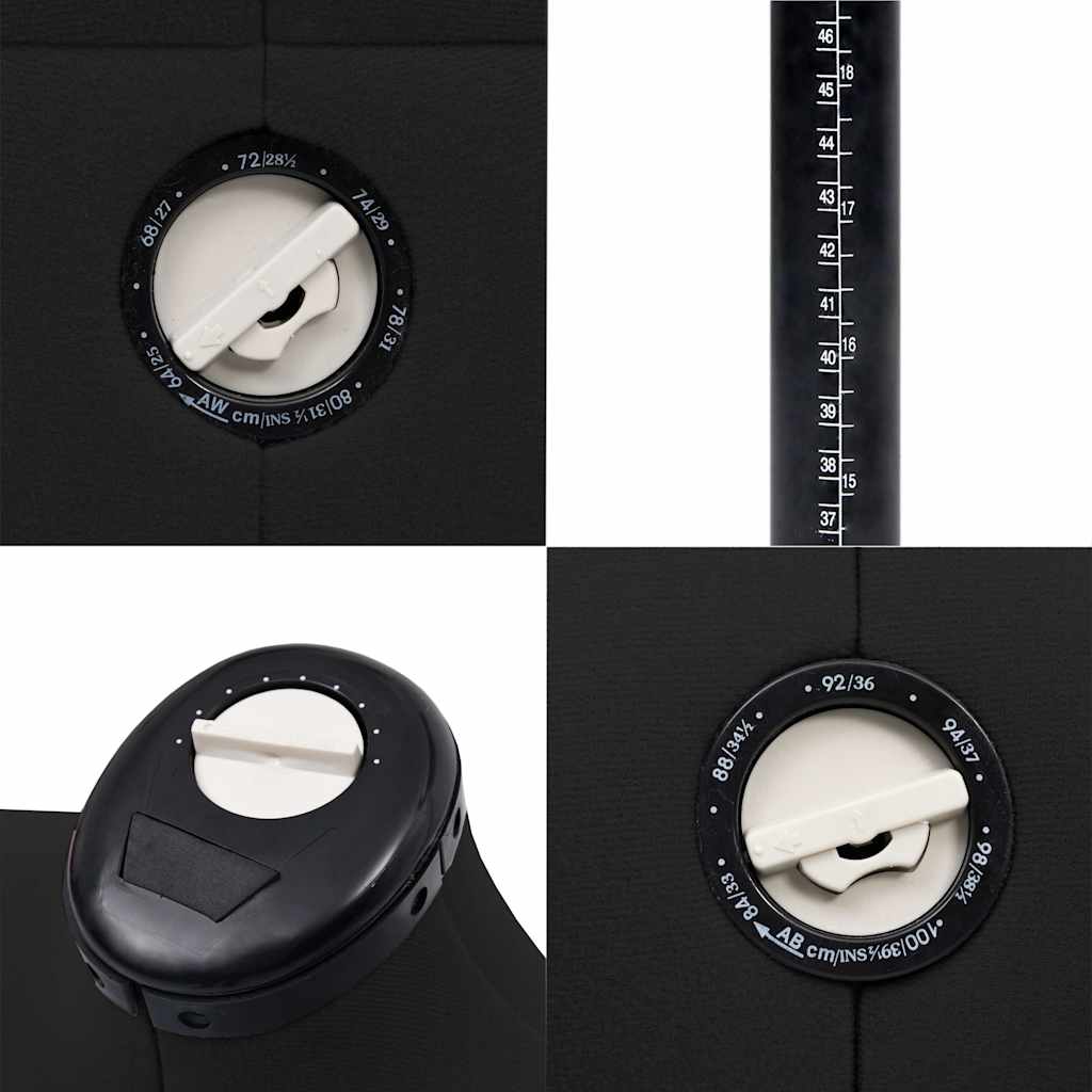288485 vidaXL Adjustable Dress Form Female Black S Size 33-40