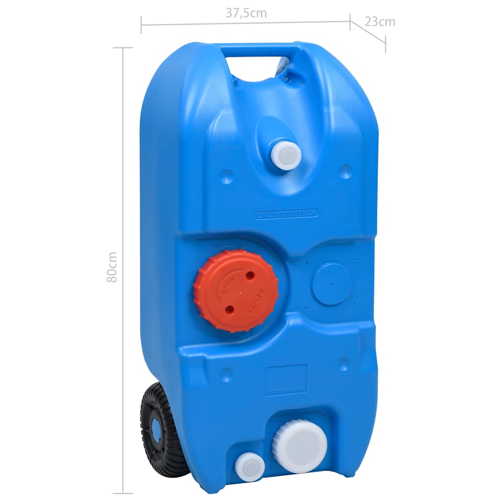 30133 vidaXL Wheeled Water Tank for Camping 40 L Blue