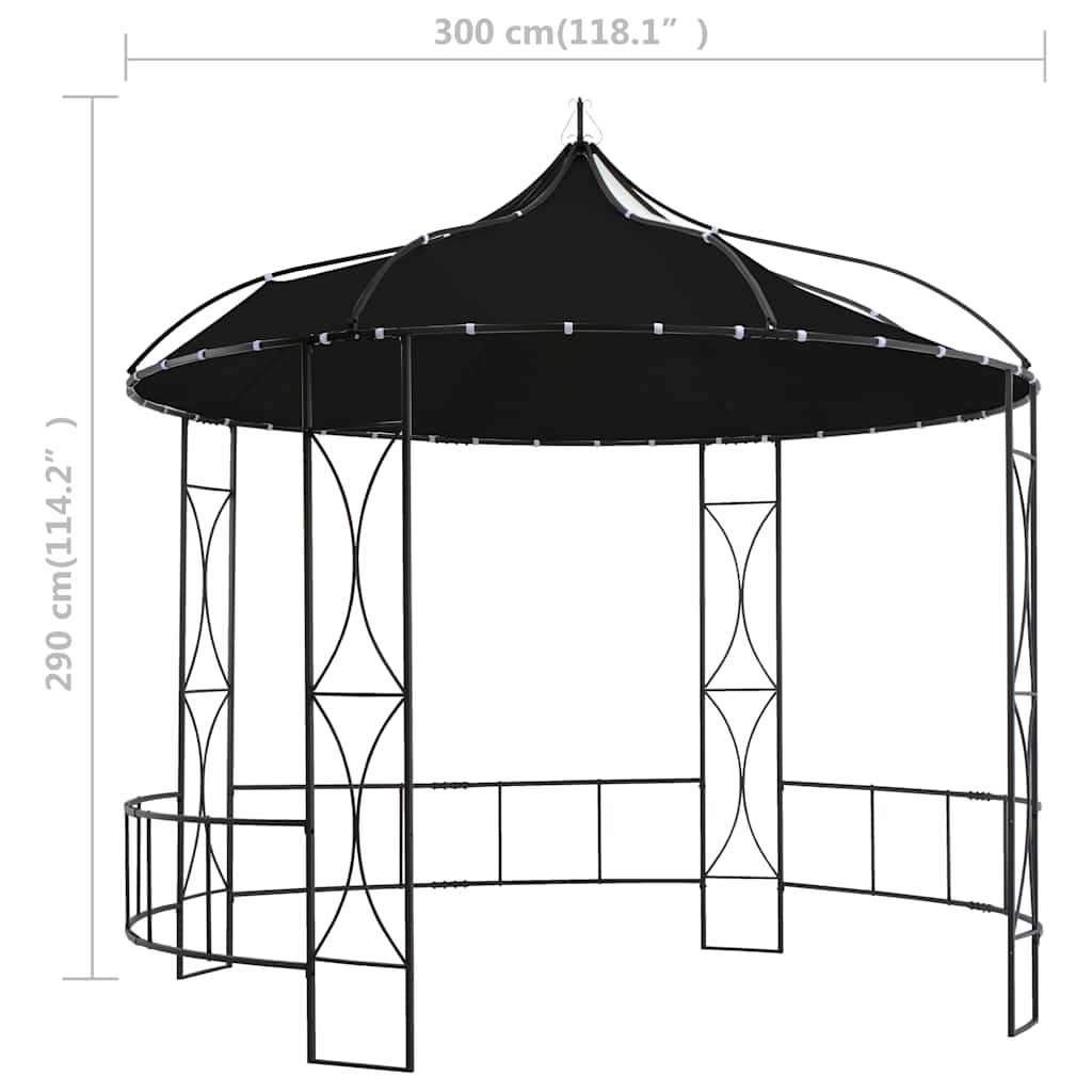 310031 vidaXL Gazebo 300x290 cm Anthracite Round