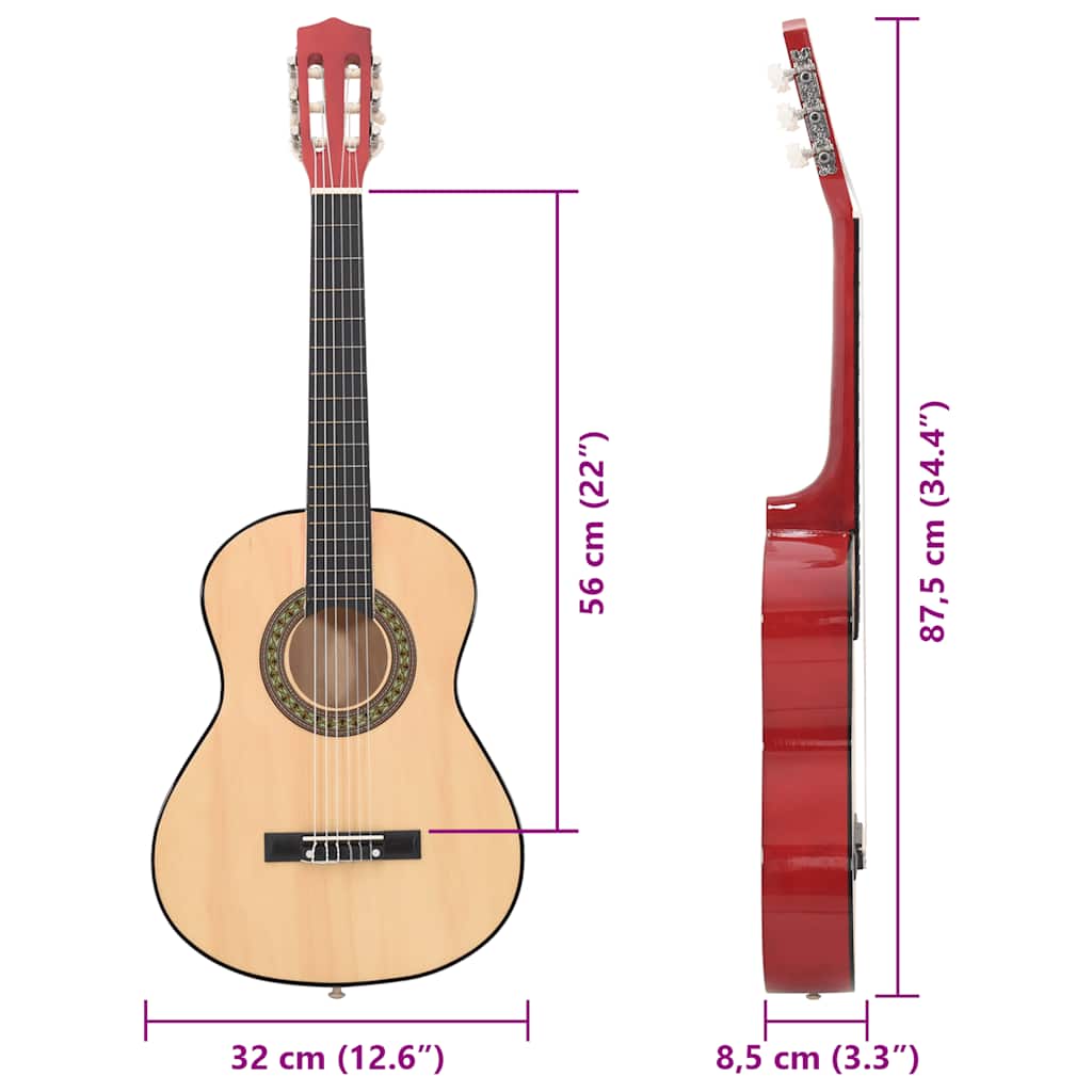 vidaXL 8 Piece Classical Guitar Children Beginner Set 1/2 34
