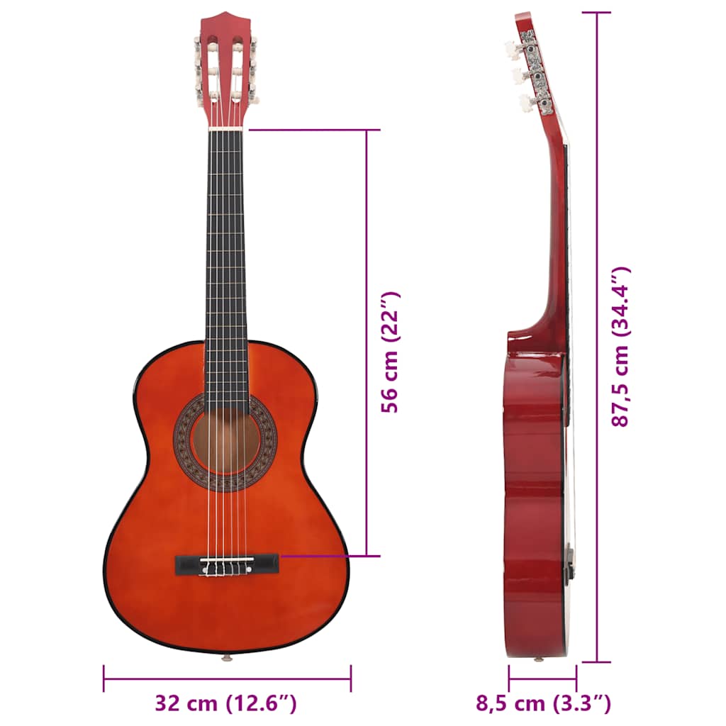 70129 vidaXL 8 Piece Classical Guitar Beginner Set 1/2 34