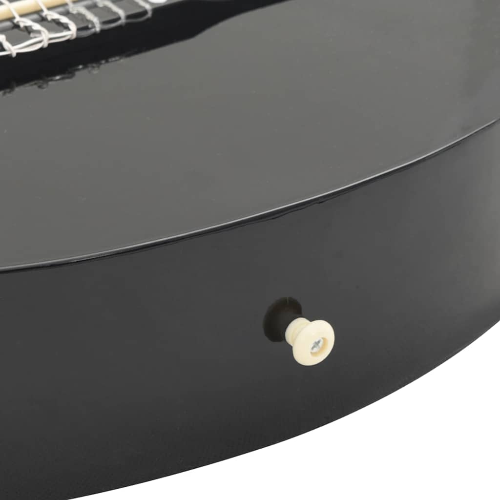 vidaXL 12 Piece Western Classical Guitar Set with 6 Strings Black 38"