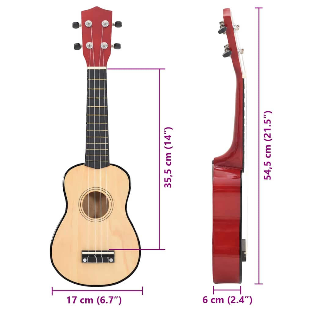 70146 vidaXL Soprano Ukulele Set with Bag for Kids Natural 21