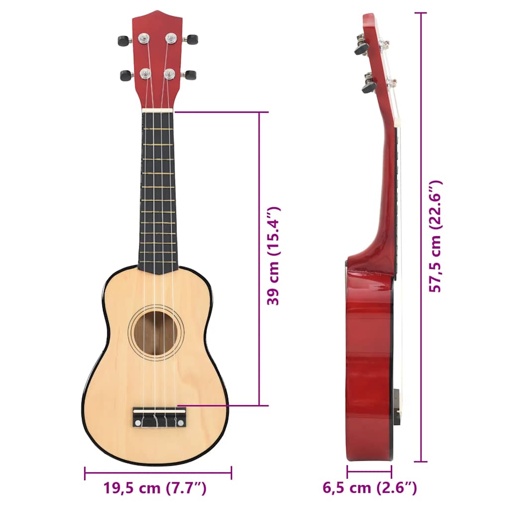 70151 vidaXL Soprano Ukulele Set with Bag for Kids Natural 23