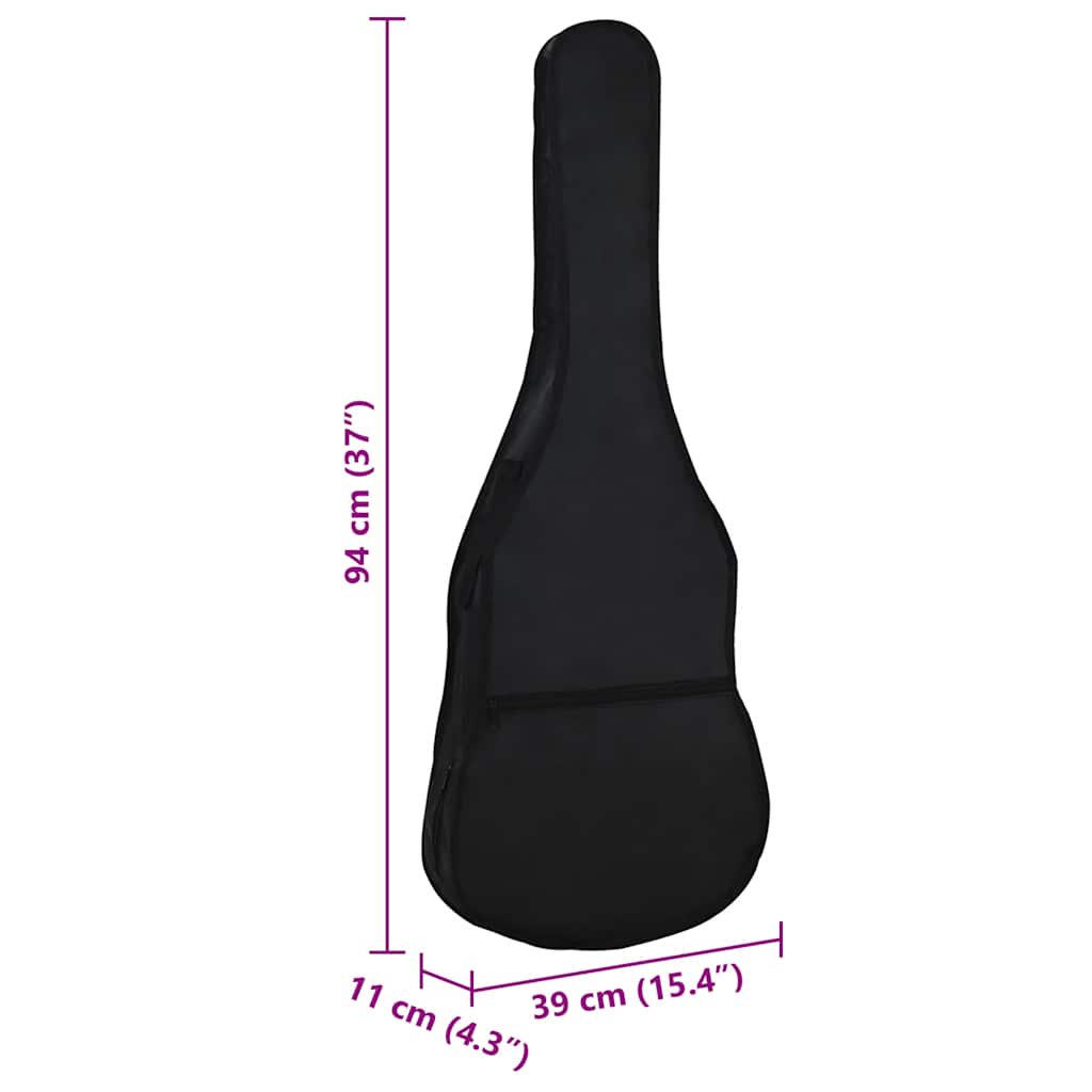 70156 vidaXL Guitar Bag for 3/4 (36") Classical Guitar Black 94x35 cm Fabric