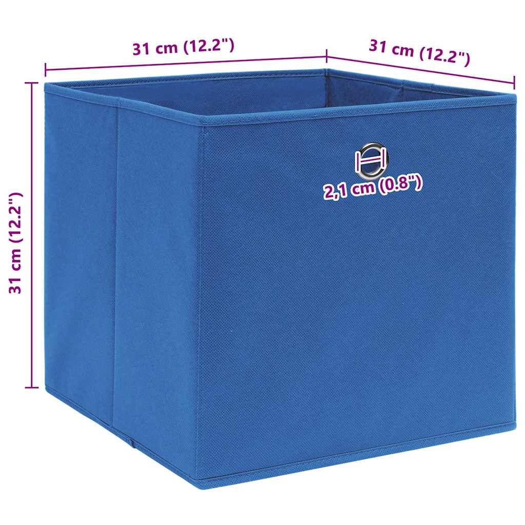 Storage Boxes 10 pcs Blue 32x32x32 cm Fabric