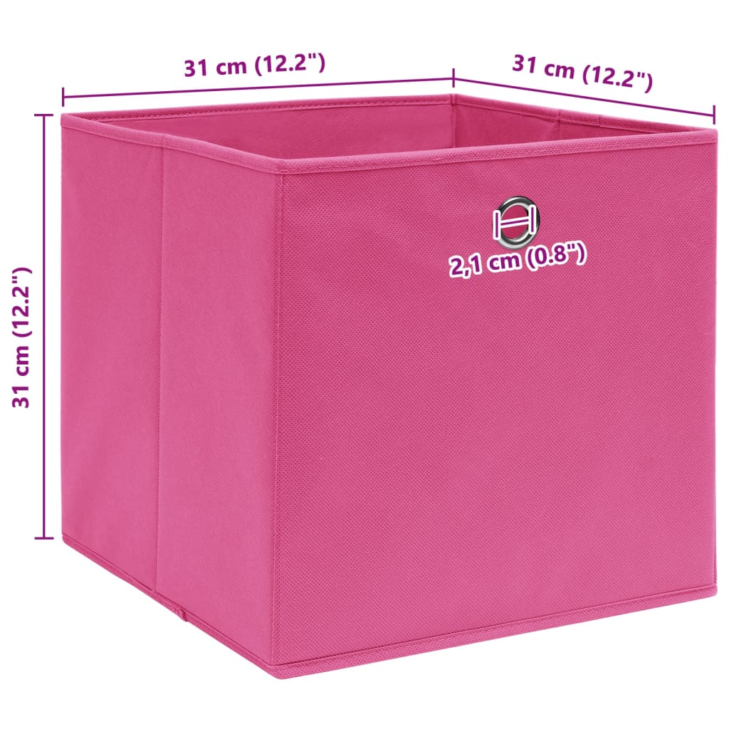 Storage Boxes 4 pcs Pink 32x32x32 cm Fabric