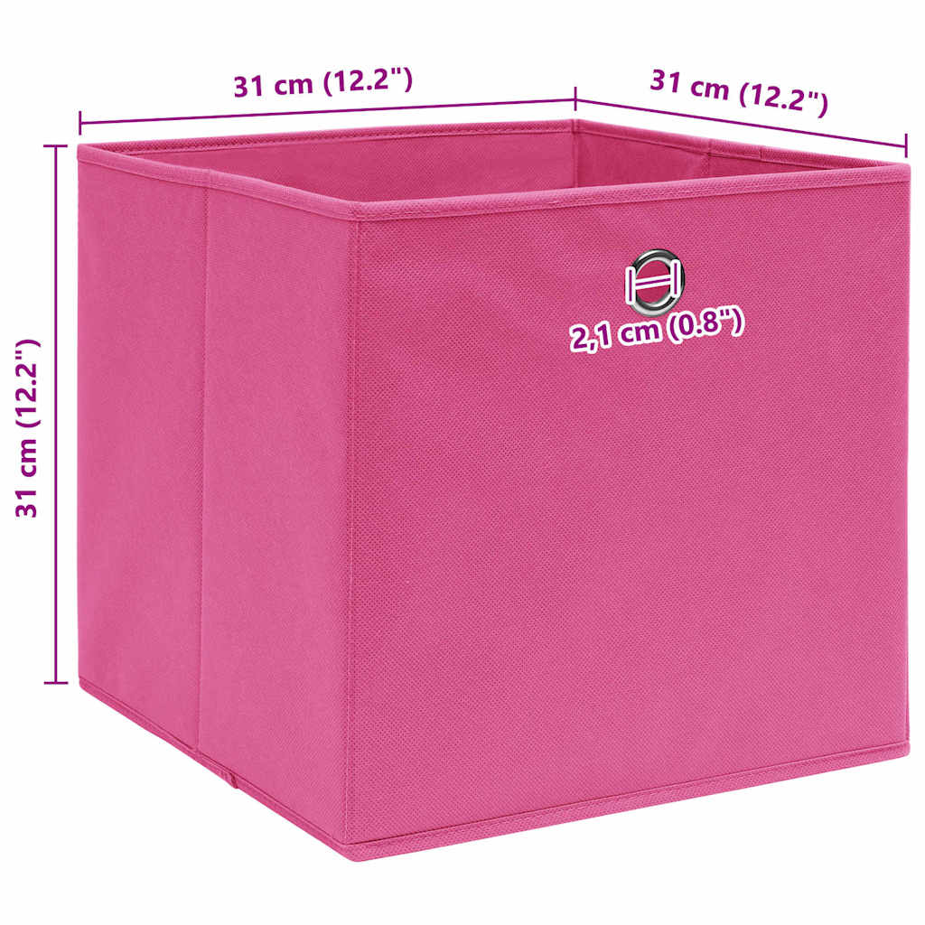 Storage Boxes 10 pcs Pink 32x32x32 cm Fabric