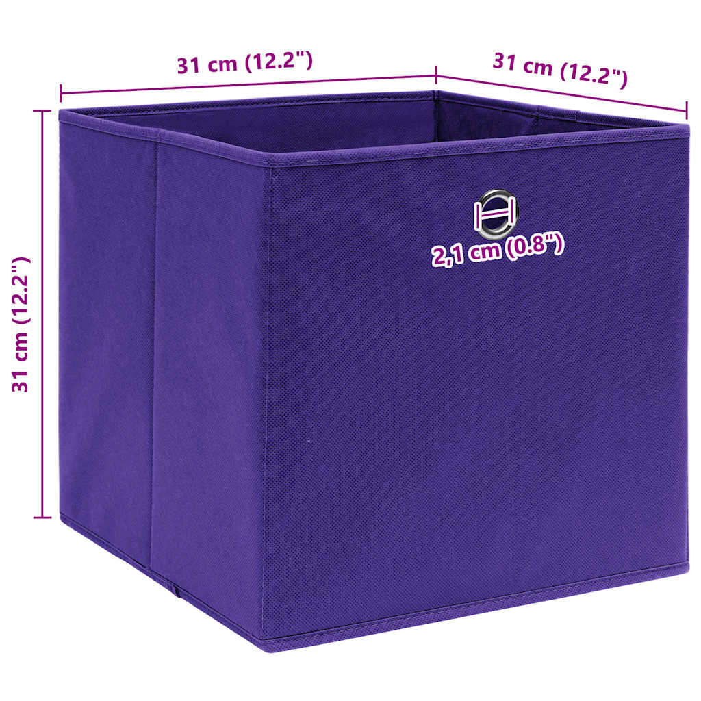 Storage Boxes 4 pcs Purple 32x32x32 cm Fabric