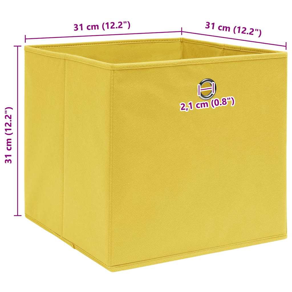 Storage Boxes 4 pcs Yellow 32x32x32 cm Fabric