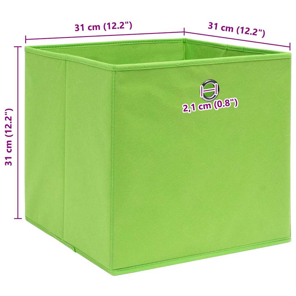Storage Boxes 4 pcs Green 32x32x32 cm Fabric