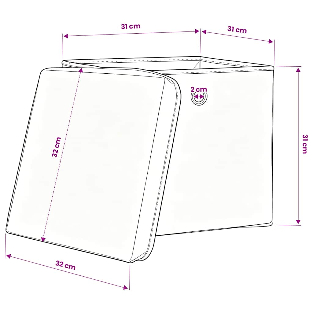 Storage Boxes with Lids 10 pcs Baby Blue 32x32x32 cm Fabric