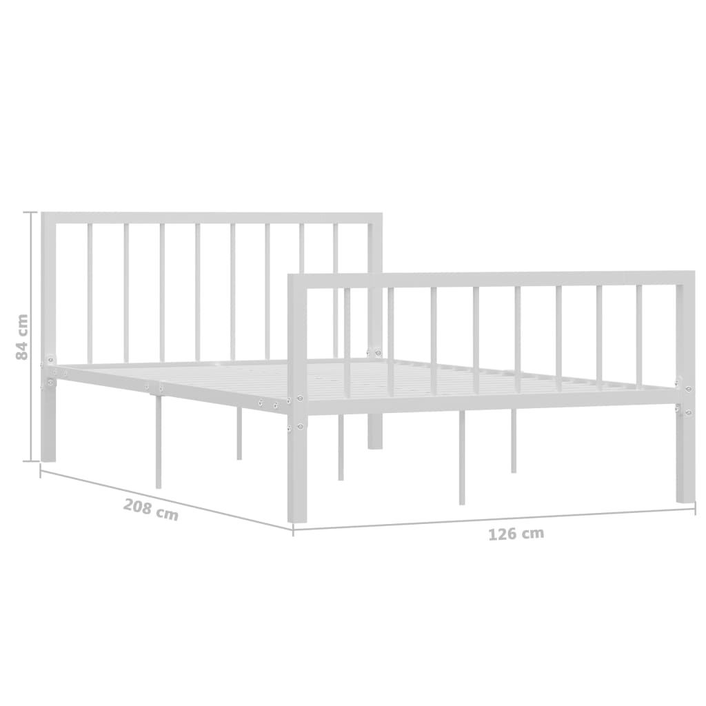 Bed Frame | White | Metal | 120 x 200 cm | Durable | Bed Frame