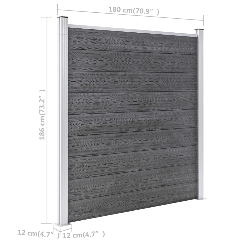 Garden Fence WPC 526x186 cm Grey