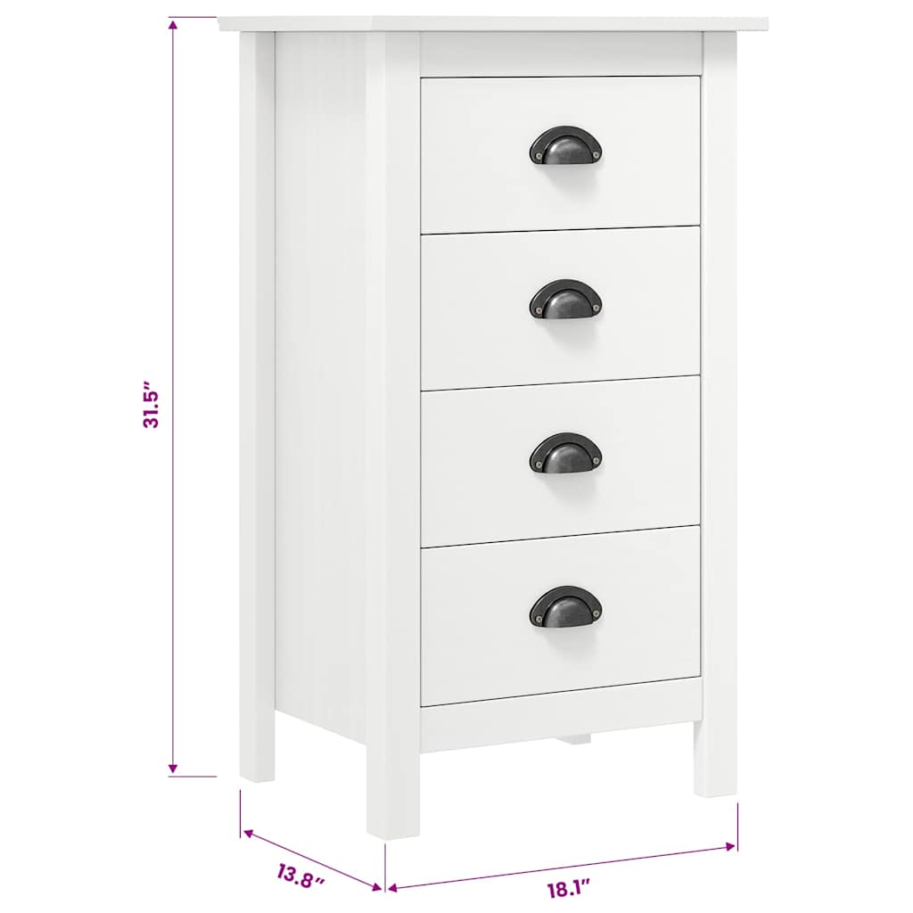 288912 vidaXL Sideboard "Hill" White 46x35x80 cm Solid Pine Wood