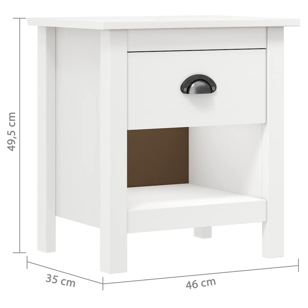 288968 vidaXL Bedside Cabinets 2 pcs "Hill" 46x35x49,5 cm Solid Pine Wood