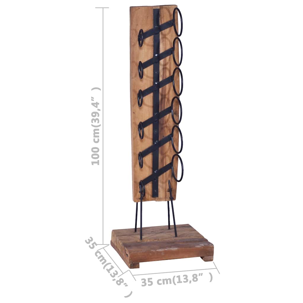 288809 vidaXL Wine Rack for 6 Bottles 35x35x100 cm Solid Teak Wood