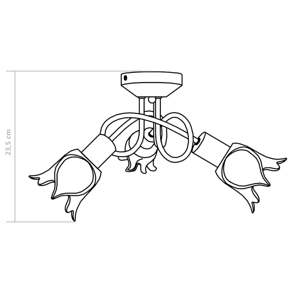 Ceiling Lamp with Transparent Glass Shades for 3 E14 Bulbs Tulip