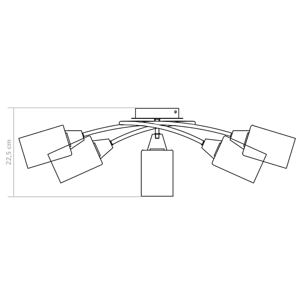 289238 vidaXL Ceiling Lamp with Ceramic Shades for 5 E14 Bulbs White Cone