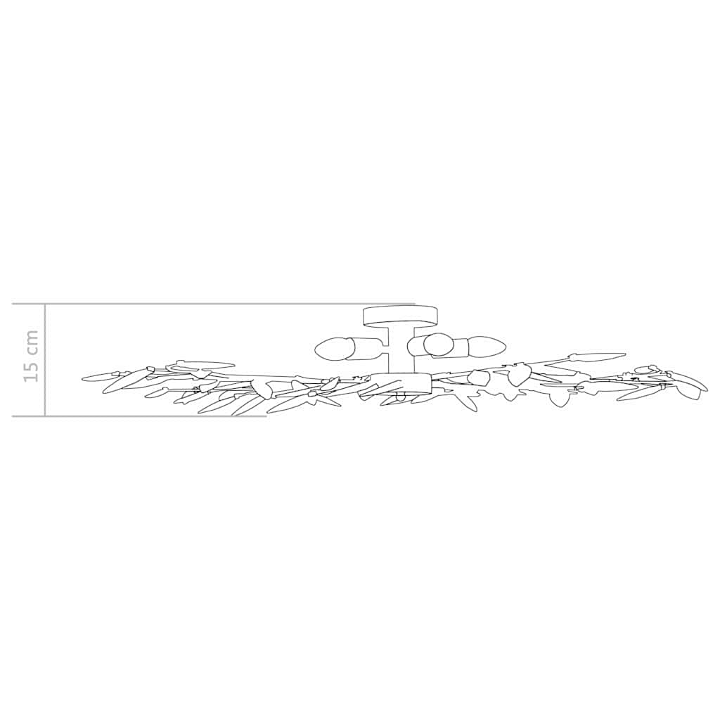 Ceiling Lamp Acrylic Crystal Leaf Arms for 5 E14 Bulbs White