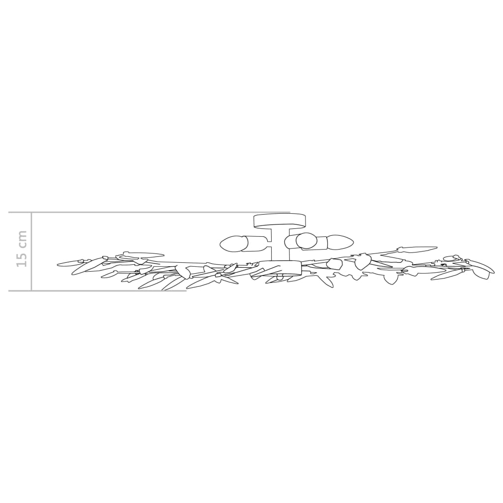 289241 vidaXL Ceiling Lamp with Acrylic Crystal Leaf Arms for 5 E14 Bulbs Green