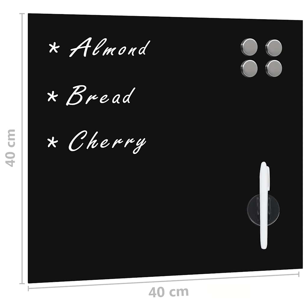 285367 vidaXL Wall Mounted Magnetic Board Glass 40x40 cm
