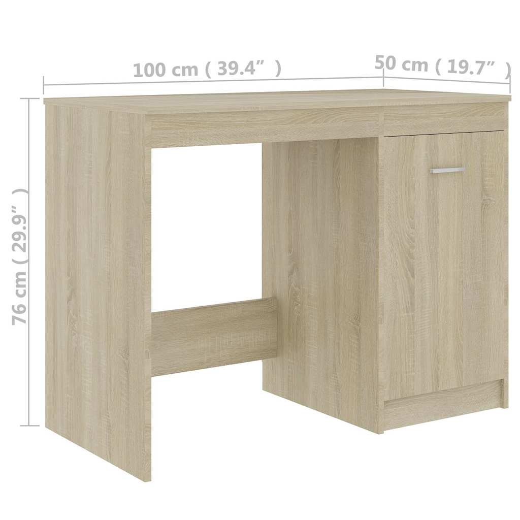 801799 vidaXL Desk Sonoma Oak 100x50x76 cm Engineered Wood