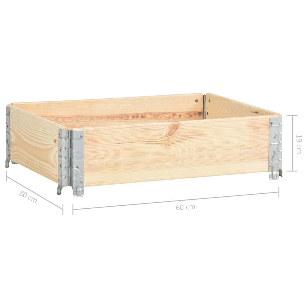 310048 vidaXL Pallet Collar 60x80 cm Solid Pine Wood