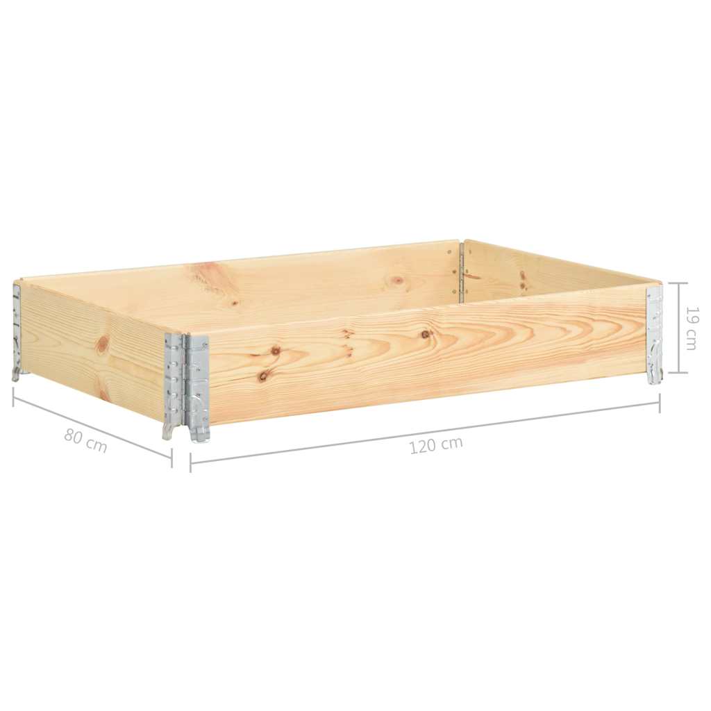 310050 vidaXL Pallet Collar 80x120 cm Solid Pine Wood