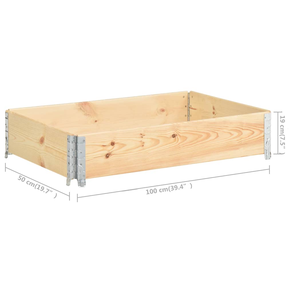 310052 vidaXL Pallet Collar 50x100 cm Solid Pine Wood