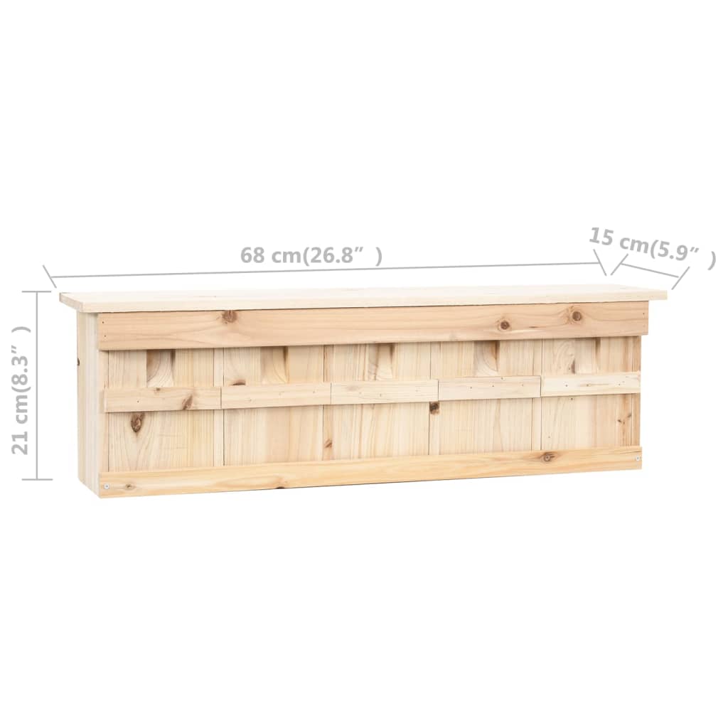 47245 vidaXL Sparrow House with 5 Rooms 68x15x21 cm Firwood