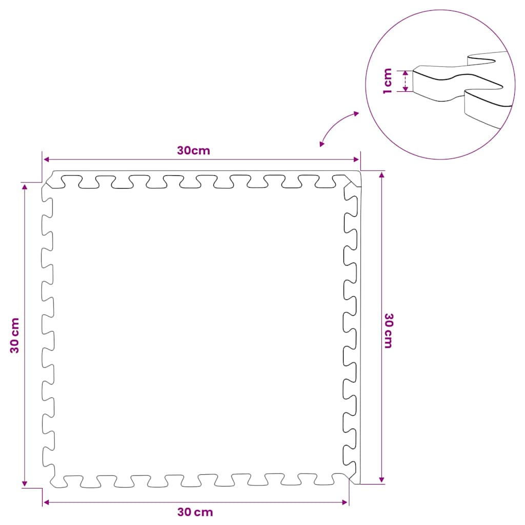Floor Mats 54 pcs 4.86㎡ EVA Foam Black
