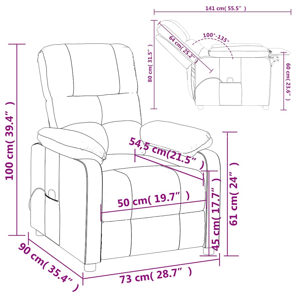 Massage Chair Black Fabric